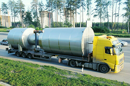 Перевозка резервуаров на трале